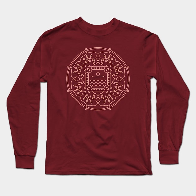 Nature Mandala 1 Long Sleeve T-Shirt by VEKTORKITA